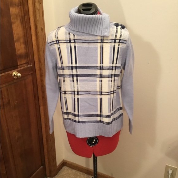 Liz Claiborne button up turtleneck sweater, size SP, - Picture 1 of 4